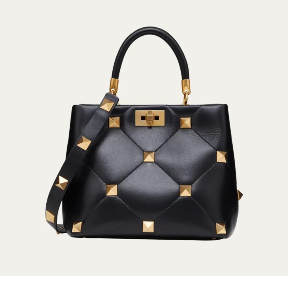 VALENTINO GARAVANI
Roman Stud Quilted Top-Handle Bag.